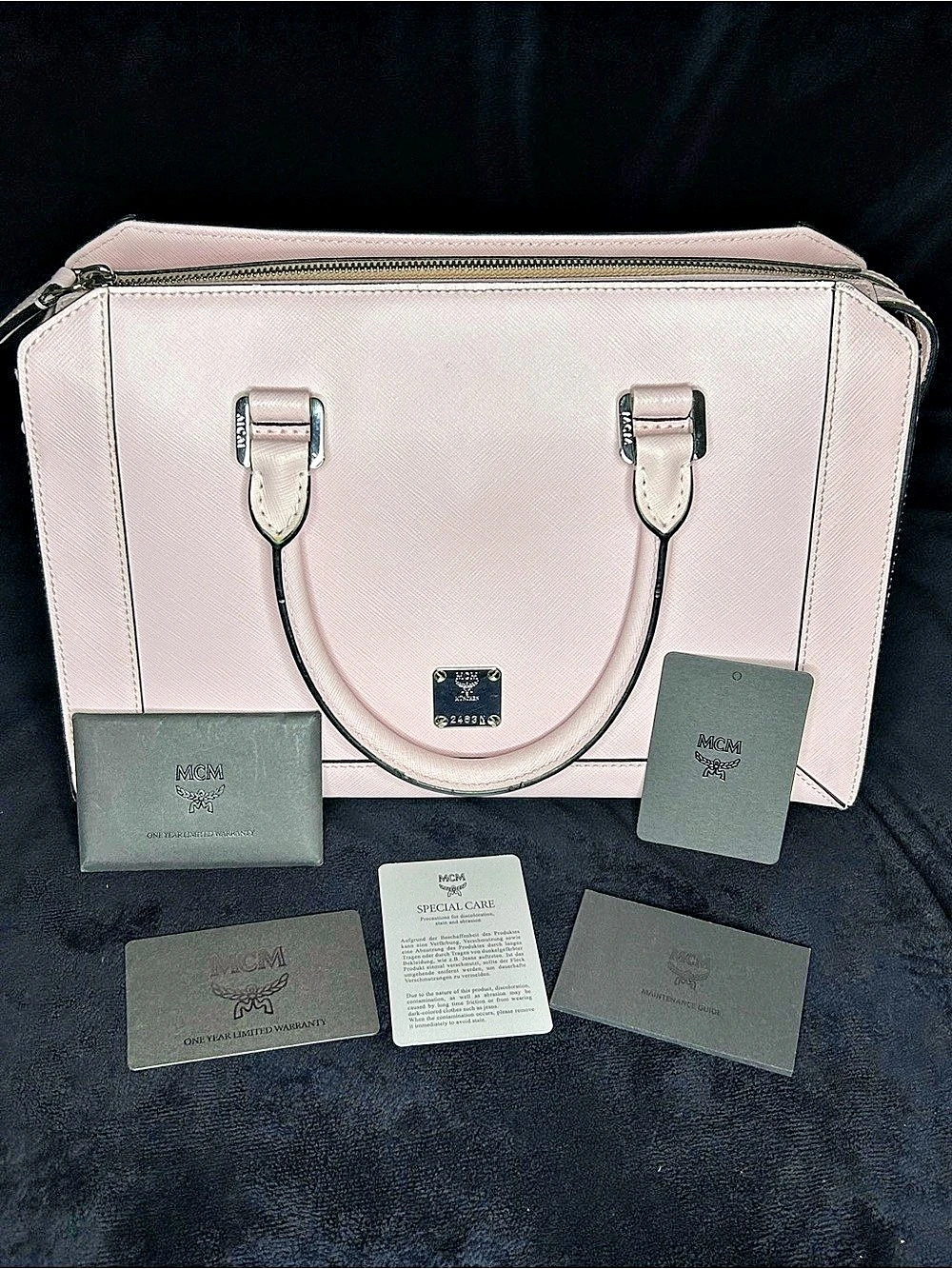 MCM Saffiano Nuovo Satchel Pink